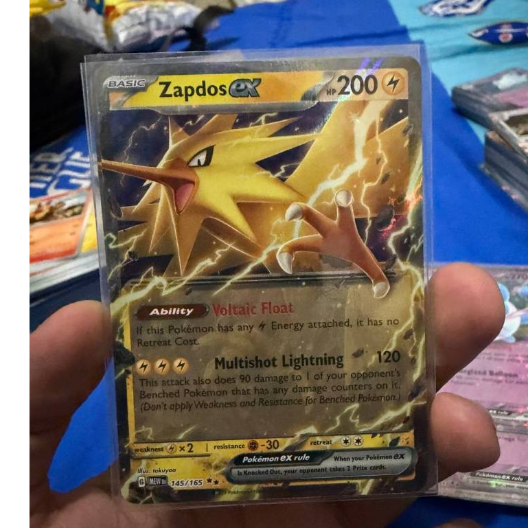 TCG Zapdos EX English HOLO 145/165 Kartu Pokemon Card Original