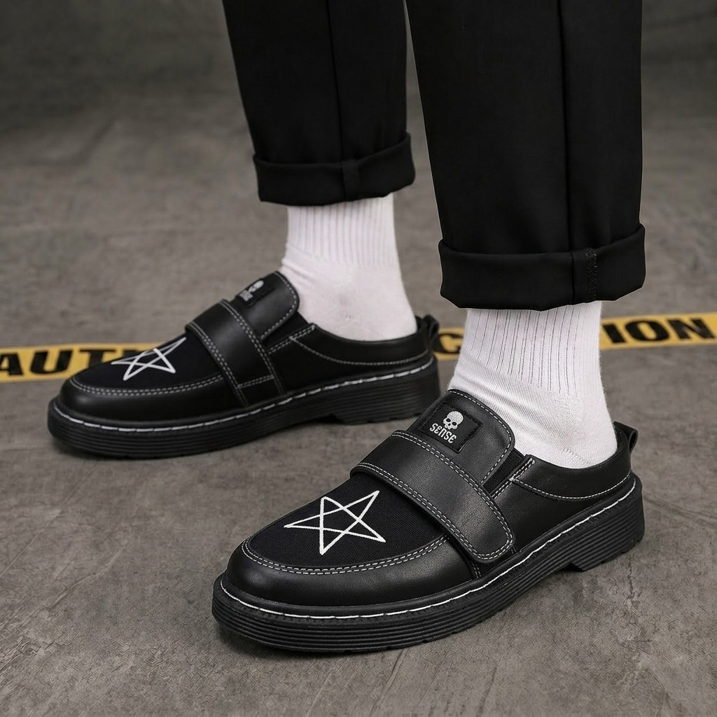 Sandal Sepatu Pria Slop Selop Docmart Slide Hitam Pria