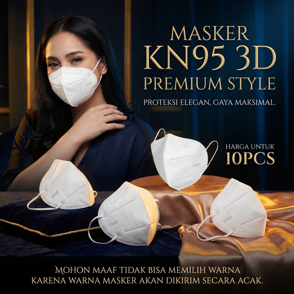 10 PCS Masker KN95 N95 Dewasa Warna 5ply Layer Disposable Adult Earloop Protective 3D Face Mask