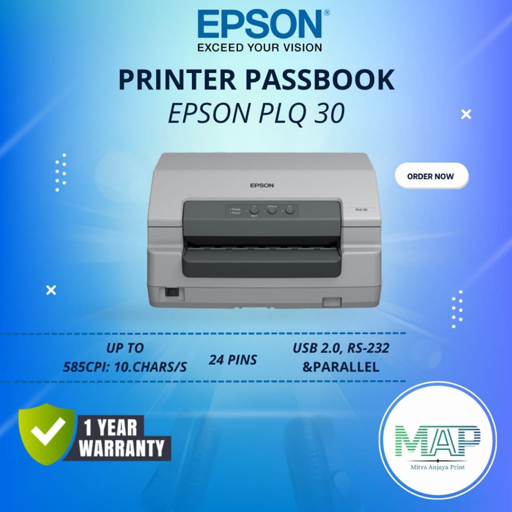 PRINTER EPSON PLQ 30 || PRINTER PASSBOOK PLQ 30 || PRINTER PLQ 30 GARANSI 1 TAHUN