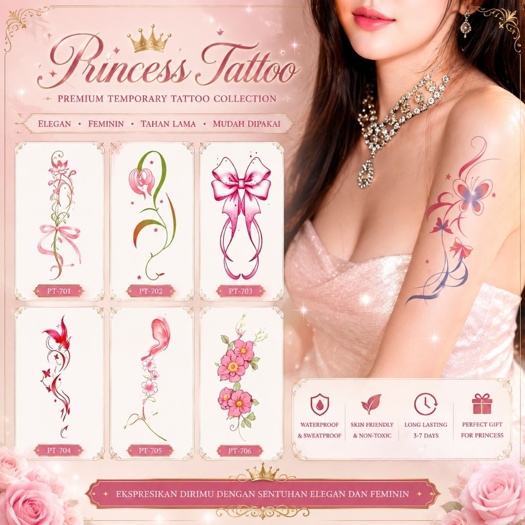 TATTO | Tatto temporer | Flower Pink | Sticker tatto temporer