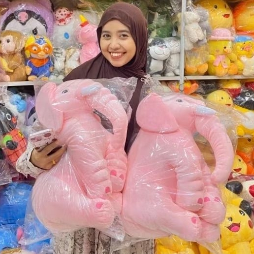 GAJAH JUMBO PINK  ORIGINAL BONEKA MEWAH LUCU IMPORT PREMIUM QUALITY  BONEKA GAJAH BAHAN SOFT LENTUR 