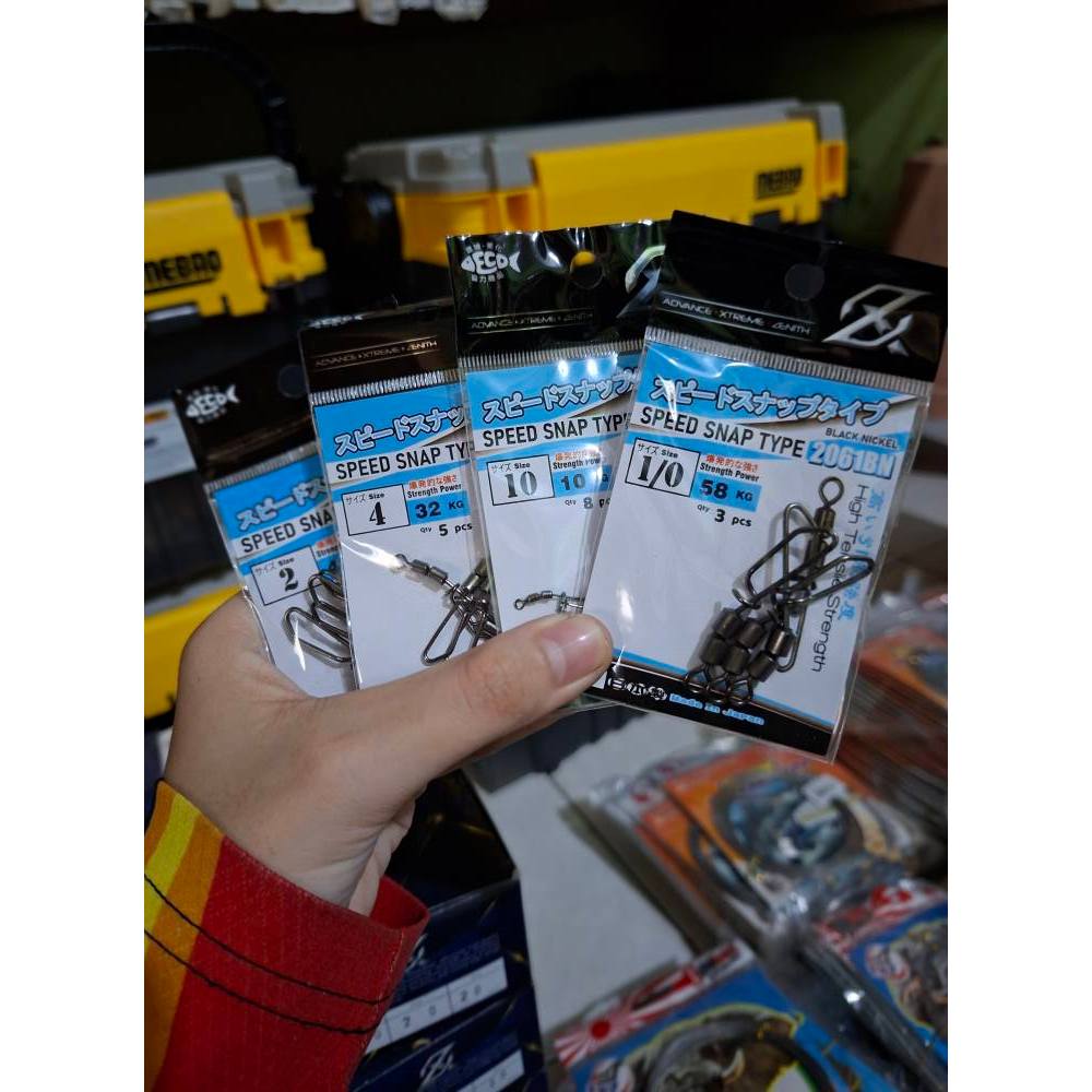 Touman Pancing - AXZ Speed Snap Type Rolling Swivel Peniti Kili Kili Pancing Stainless Steel Origina