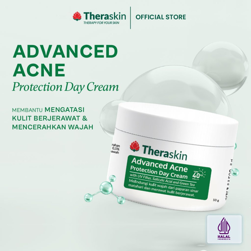 Theraskin Advanced Acne Protection Day Cream - Sunscreen dan Krim Moisturizer Pelembab Untuk Kulit B