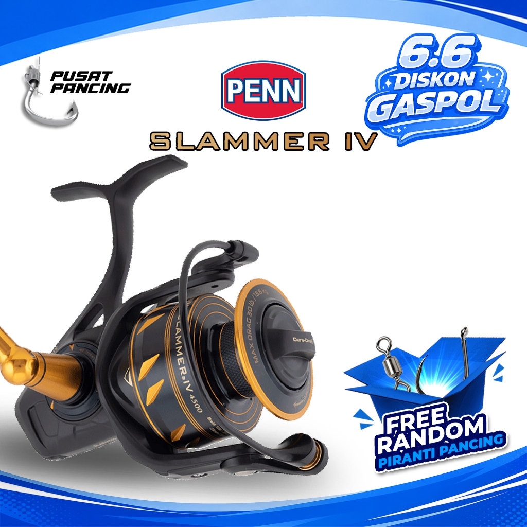 PUSATPANCING5 - Reel Pancing Penn Slammer IV 2500 - 10500 8+1BB Full Metal Body IPX6 Sealed body Sal