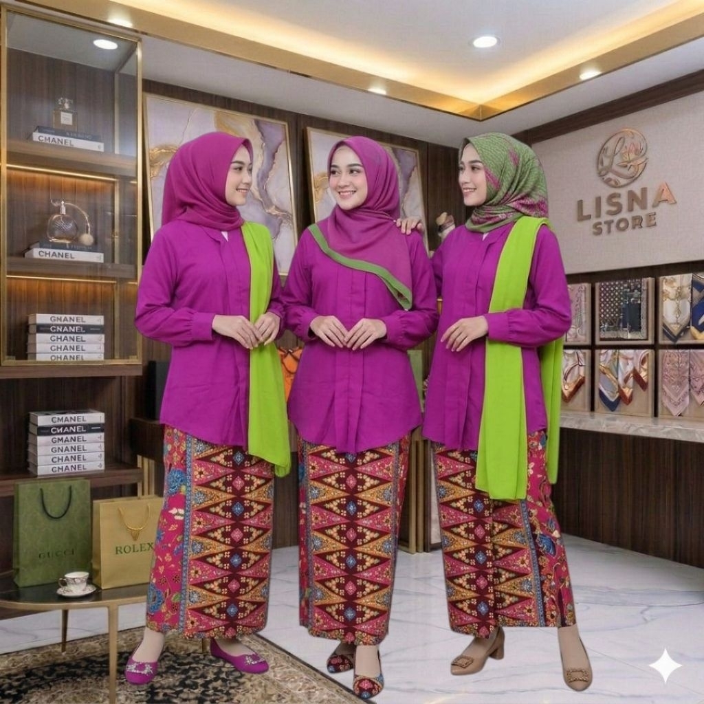 Setelan Kebaya Encim None Jakarta Kebaya Encim Modern Kebaya Encim Polos Kebaya Modern