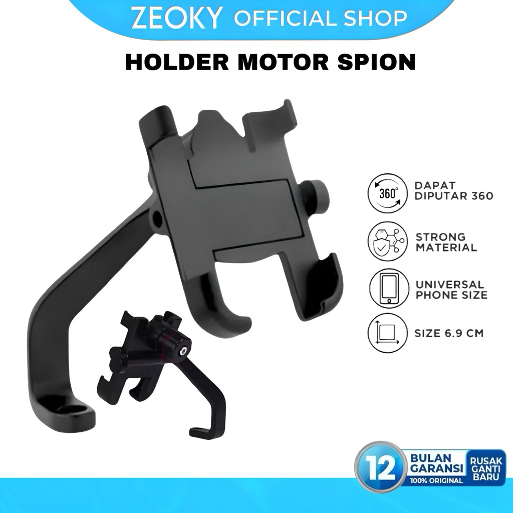 Holder HP Motor Besi Di Spion Motor / Stand Holder HP Motor Besi C2