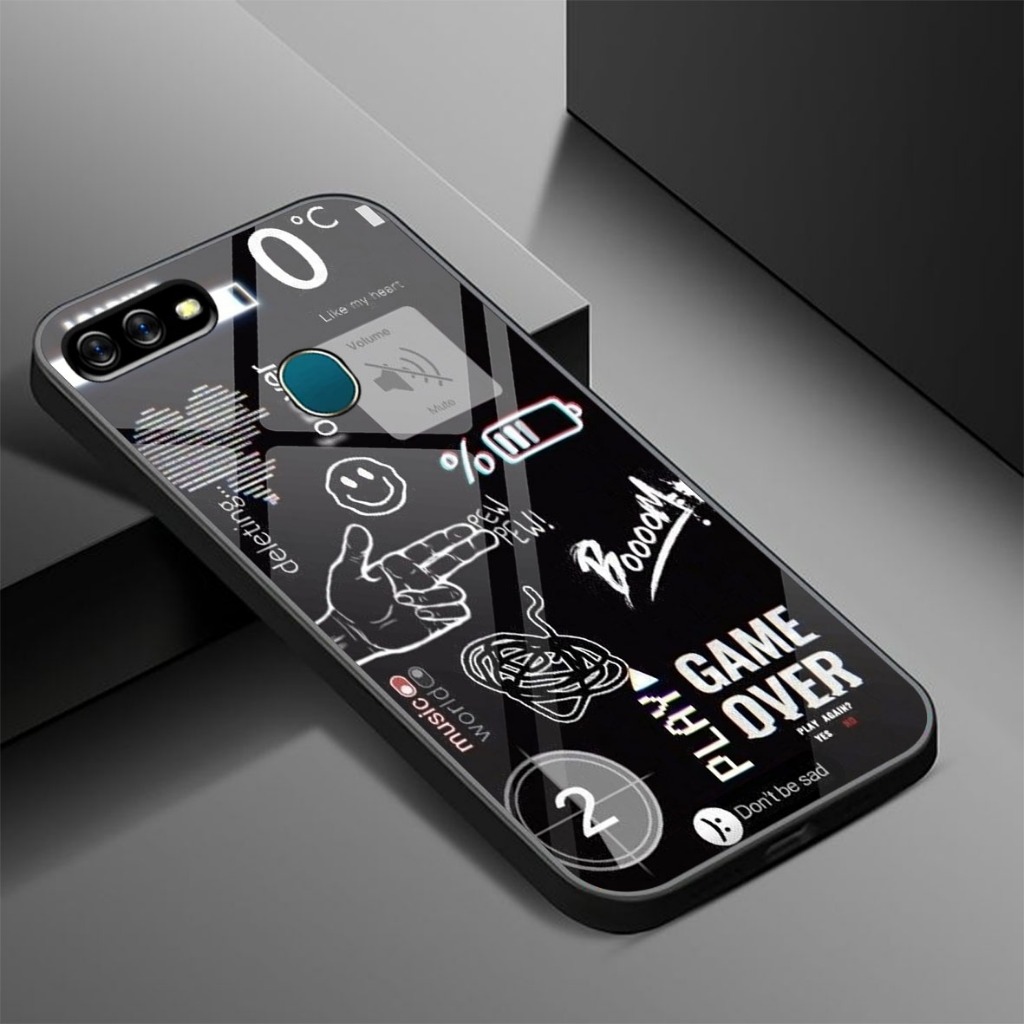Casing Hp Untuk Oppo A5s /A7 / A11K / A12 / A1K / A3s / F3 / F5 / F7 / F9 - Fashion black aesthetic 