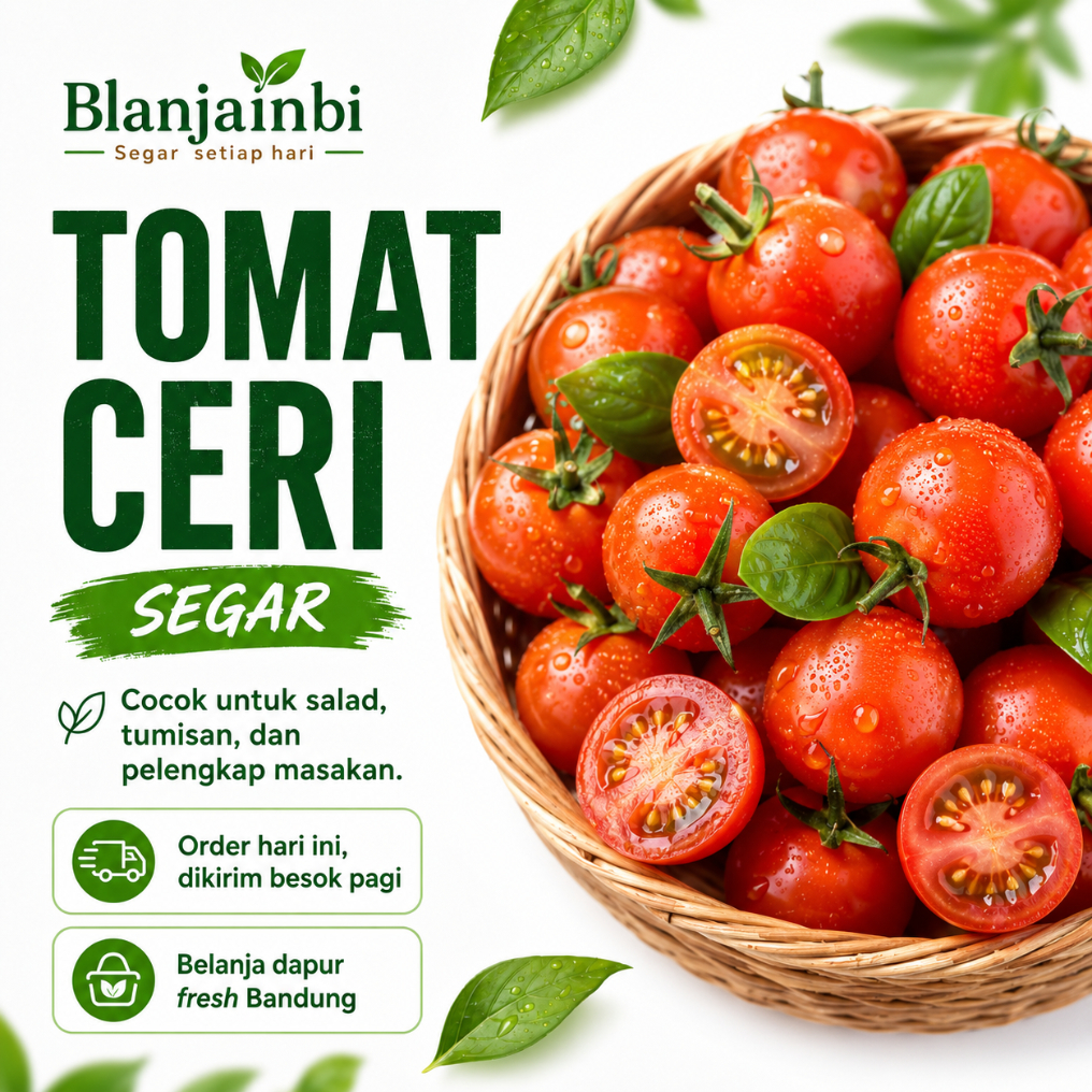 Tomat Ceri Kecil Fresh 250gr 500gr 1kg - Praktis untuk Salad dan Masak Harian Bandung