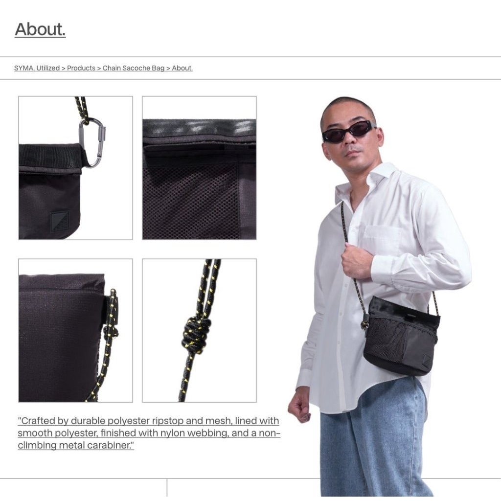 Chain Sacoche Sling Bag Black - SYMA.