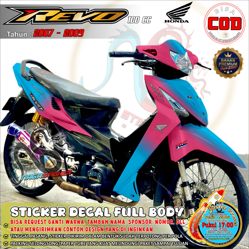 Decal Sticker Full Body Honda Revo Lama 100cc 2007-2009 Kode NS12102 Bisa Custom
