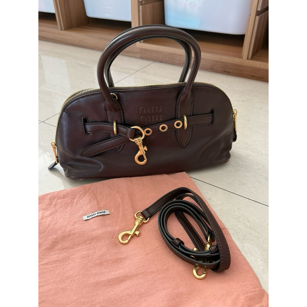 PRE-LOVED Miu Bag in Dark Brown Color (non ori)