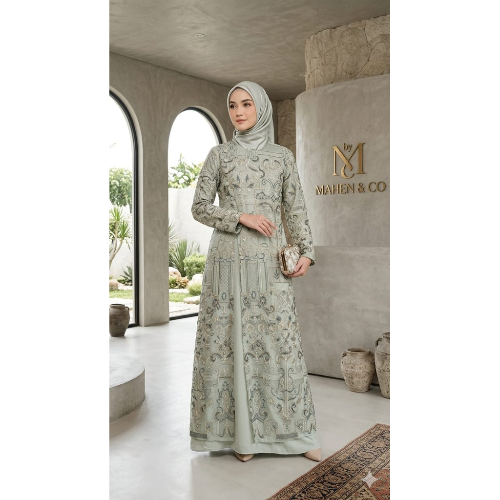 Gamis Burkat Model Terbaru dengan Bahan Yoris Di Hiasi Burkat dan Bisa Buat semua Acara