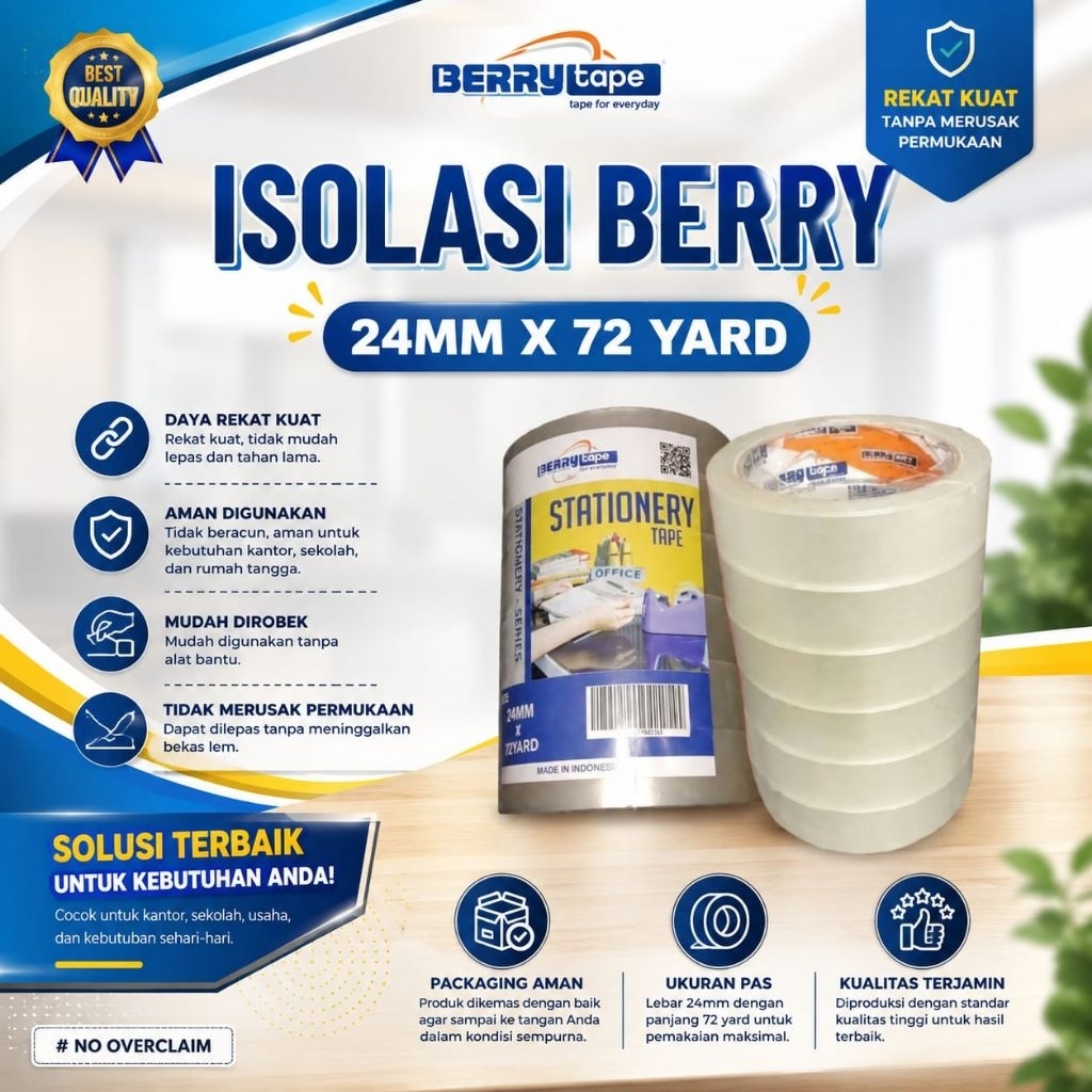 ISOLASI LAUNDRY BERRY 24 BERRY - ISOLASI BERRY  BENING 1 INCH