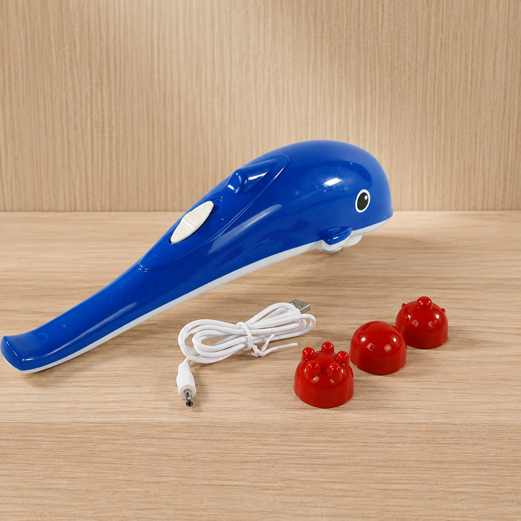 HK668 Mini Dolphin Hand Body Massager Alat Pijat Lumba-Lumba Alat Pijat Elektrik Getar Praktis