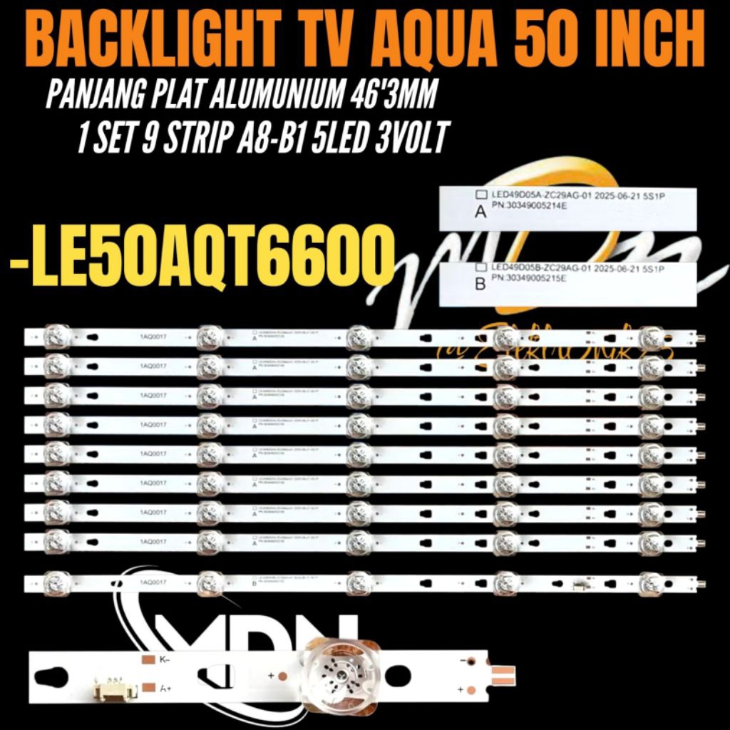 BACKLIGHT TV LED AQUA 50 INCH LE50AQT6600 BACKLIGHT TV LED AQUA 50 INCH