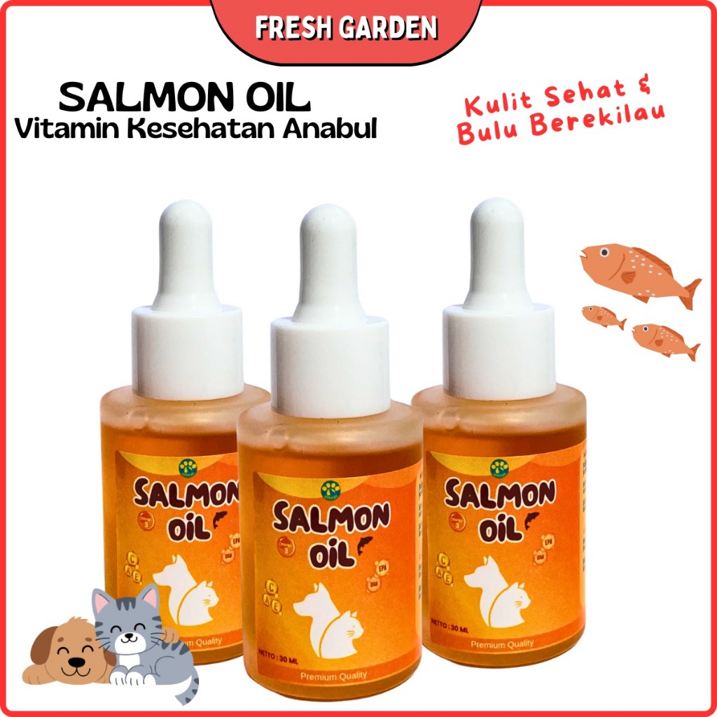 Fresh Garden Salmon Oil 30ml Vitamin Anabol Premium Quality Untuk Kucing Dan Anjing