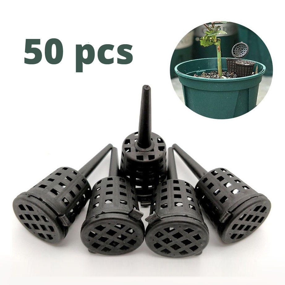 [ 50 PCS ] KERANJANG PUPUK OSMOCOTE / DEKASTAR [Hitam] (Wadah Pupuk Slow Release) - netpot dekastar 