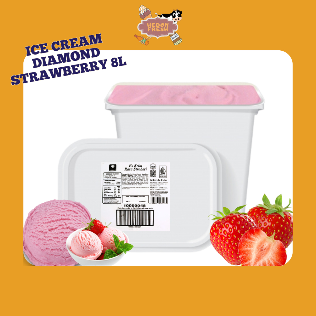 Es Krim/Ice Cream Diamond 8 Liter Strawberry (Harga Termurah)
