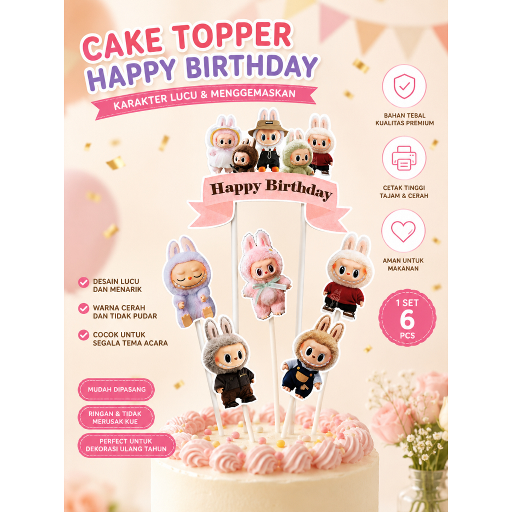 (harvest) Cake topper lolipop karakter