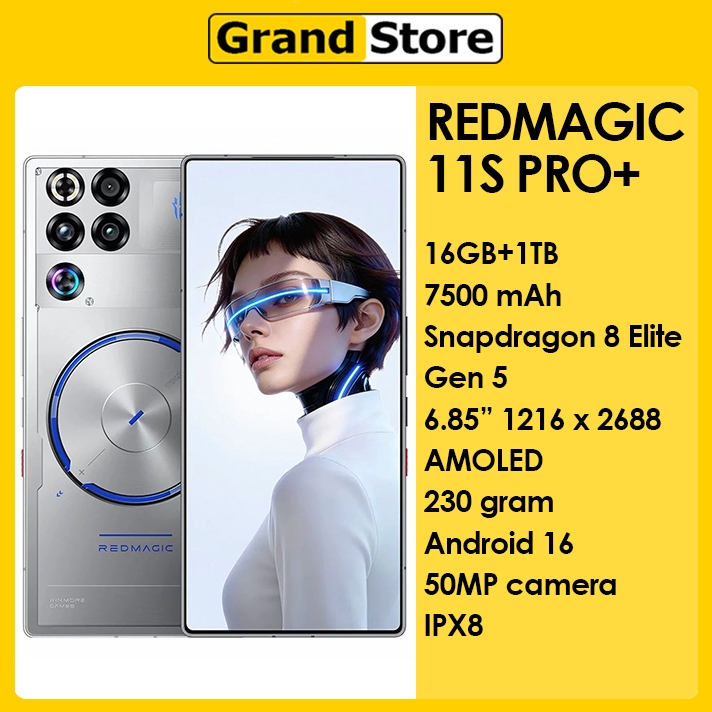 Redmagic 11S Pro Plus 5G 16GB/1TB Snapdragon 8 Elite Gen 5 6.85''AMOLED 7500mAh Android 16