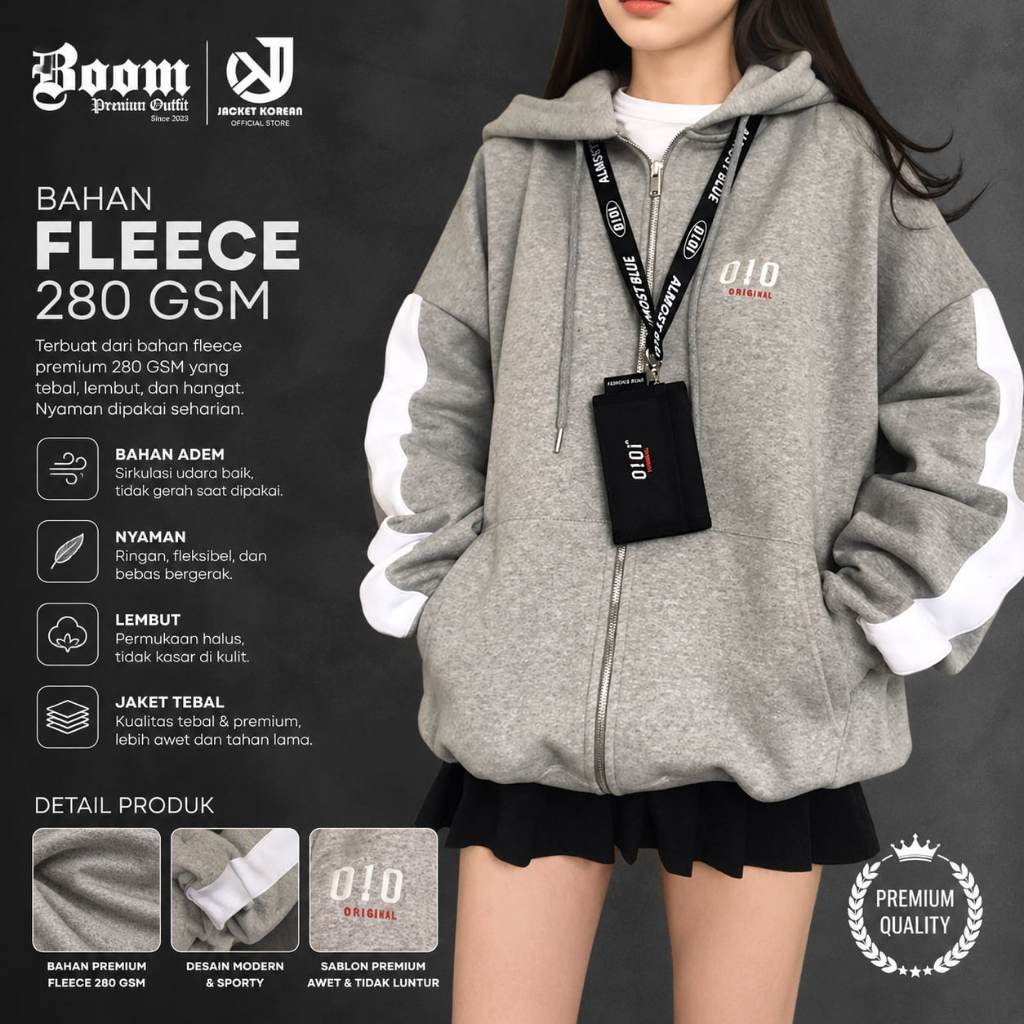 Zip Hoodie OVERSIZE Korean Style BIG SIZE S - XXXXXL(6XL)Jaket Resleting OIO Harajuku Style Unisex J
