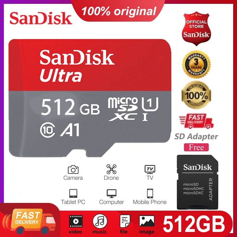 SanDisk sd card 32GB/64GB/128GB/256GB/512GB/1TB/2TB Micro SD Card For Mobile Phones Tablets High Spe
