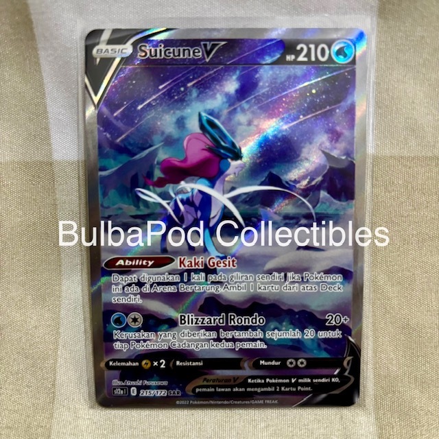 Pokemon TCG Indonesian Suicune V S12a 215/172 SAR VSTAR Semesta