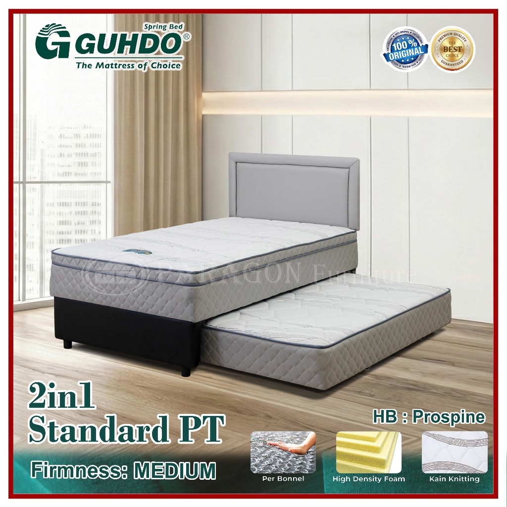 Guhdo Spring bed 2in1 Standard Plush Top Spinal Spring, HB Prospine, Atlantic 090 100 120 140 160 18