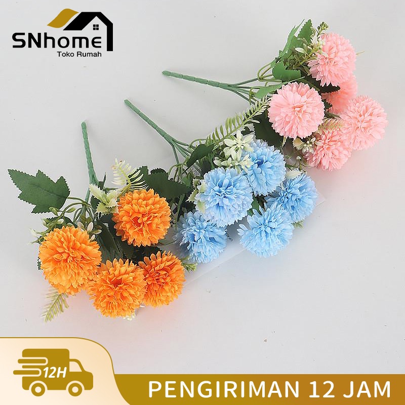 [COD] Bunga Krisan Artificial Crisant OF Premium – Bunga Plastik Hias Cabang 5 Kepala Besar Pelamina