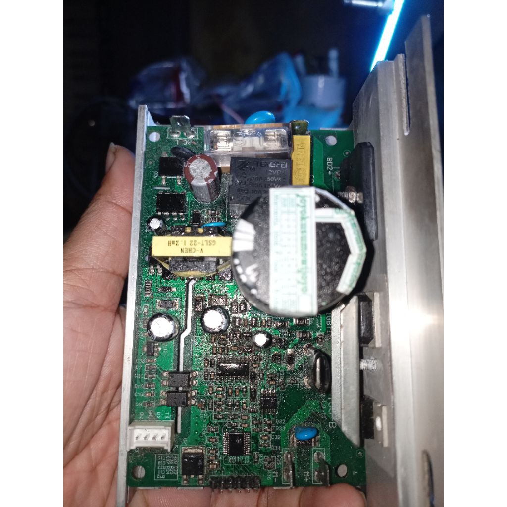 Doktor perbaikan mesin modul PCB treadmill TWEN meledak konslet gosong dari kebumen