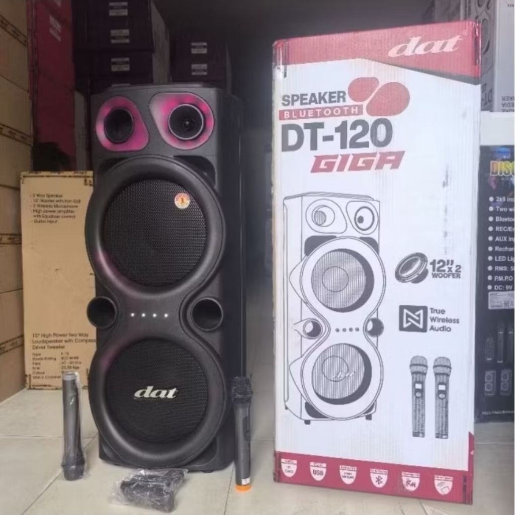 Speaker aktif portable dat 12 inch doble subwoofer dt120 giga dt 120