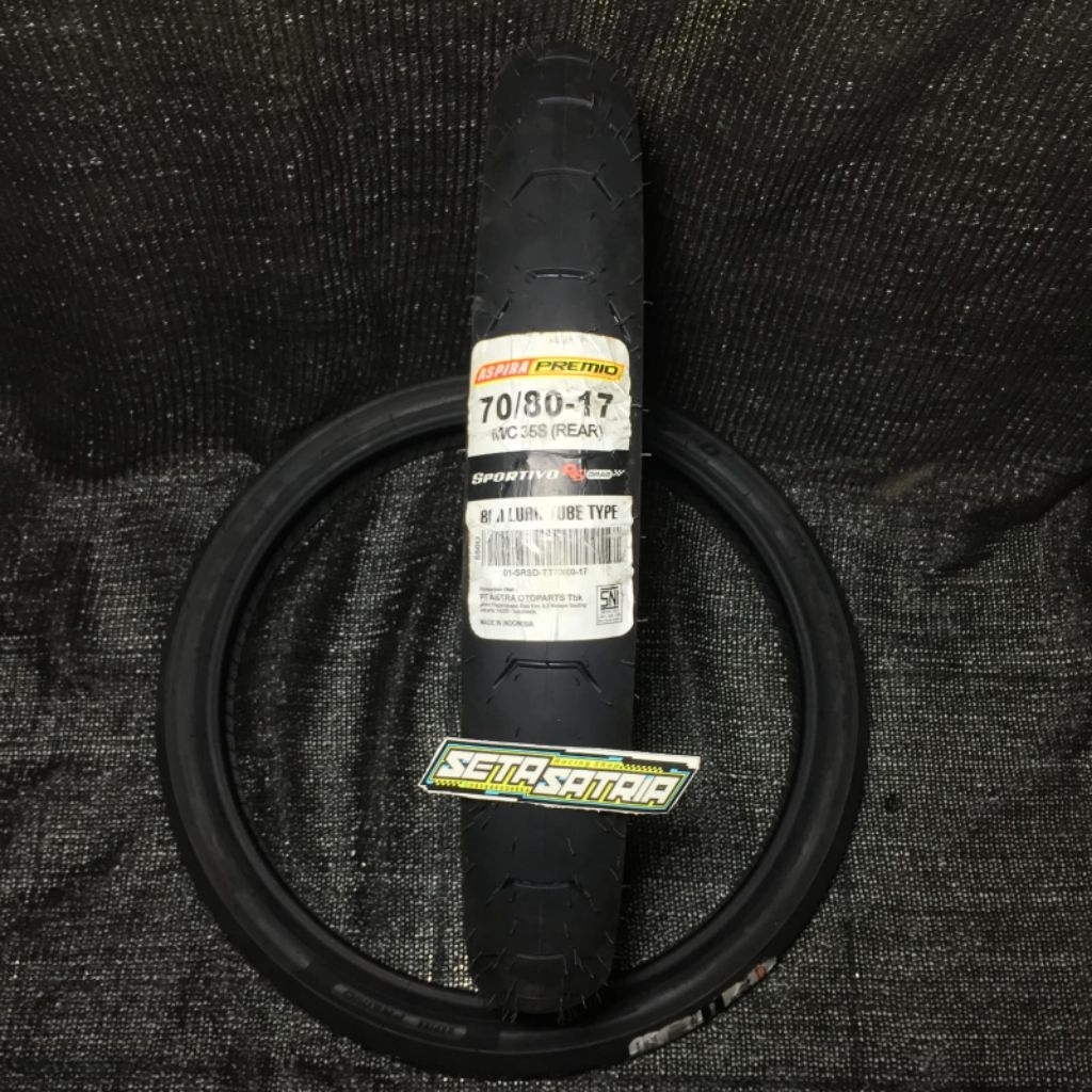Ban Aspira Premio Sportivo RS d 70/80-17 Tube Type pembuatan 2026 dengan Soft Compound bukan emd hyd