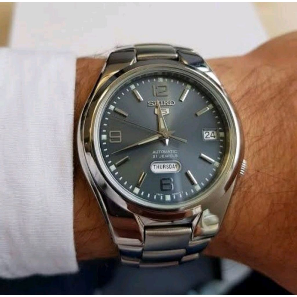 SEIKO 5 SNK621K1 GREY AUTOMATIC SNK621 STAINLESS STEEL BAND ORIGINAL