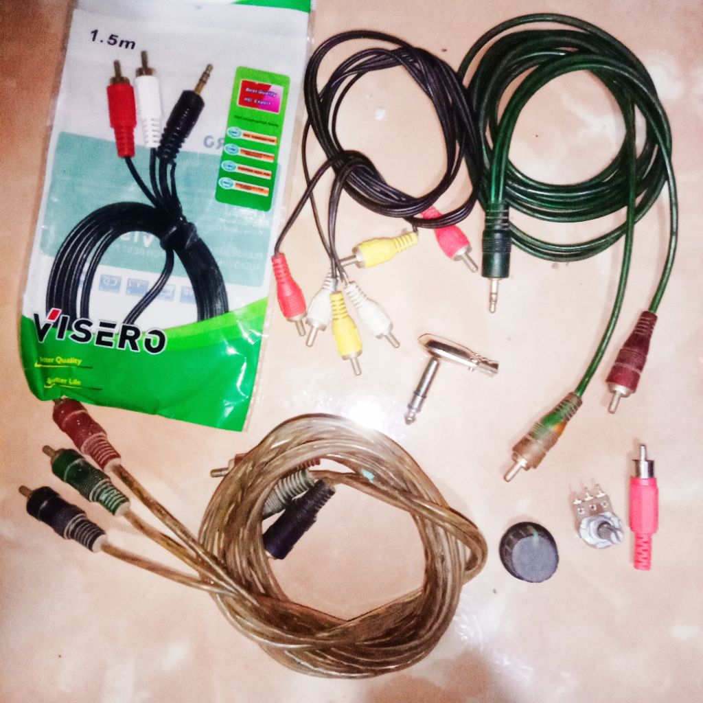 kabel rca komponen audio jeck mic akai colokan hp ke speaker music | potensio trimpot knop untuk amp