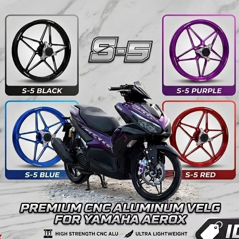 Velg Aerox Ring 17 Velg Bintang Aerox Velg Motor Yamaha Aerox Velg PPR Racing CNC