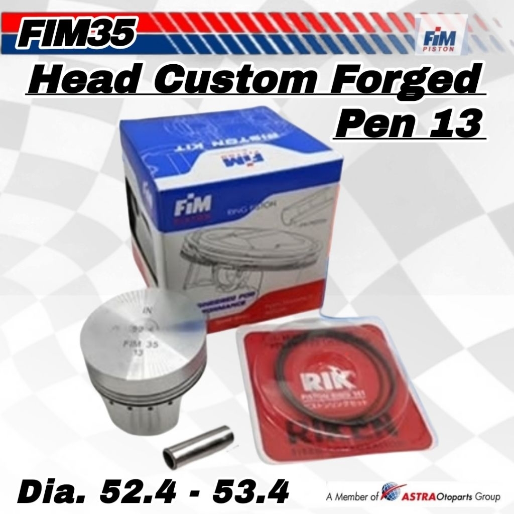 Piston Kit FIM Forging / Forged  Supra X 125, Blade 125, Kharisma Custom Dome Mentah Pen 13 52,4 53,