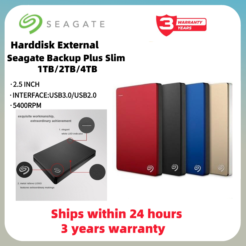 Seagate Harddisk External Backup Plus Slim HDD 500GB/1TB/2TB/4TB 2.5 Inch USB 3.2 Hard disk/Portable