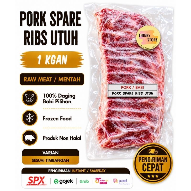 PORK SPARE RIBS  SLAB - IGA BABI - PORK RIBS UTUH - BABI BALI - DAGING BABI