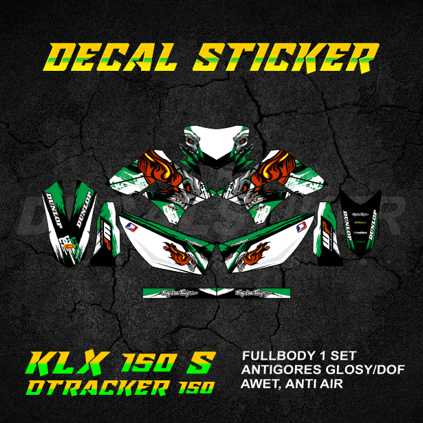 DECAL STIKER KLX DTX 150 (012) DEKAL STICKER KLX S L DTRACKER LAMA OLD FULLBODY 2009 2010 2011 2012 