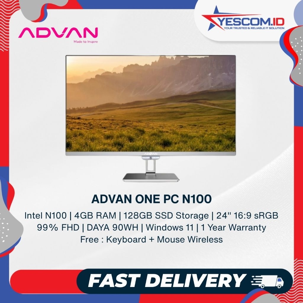 Advan All in One PC AIO OnePC Intel N100 4GB SSD 128GB
