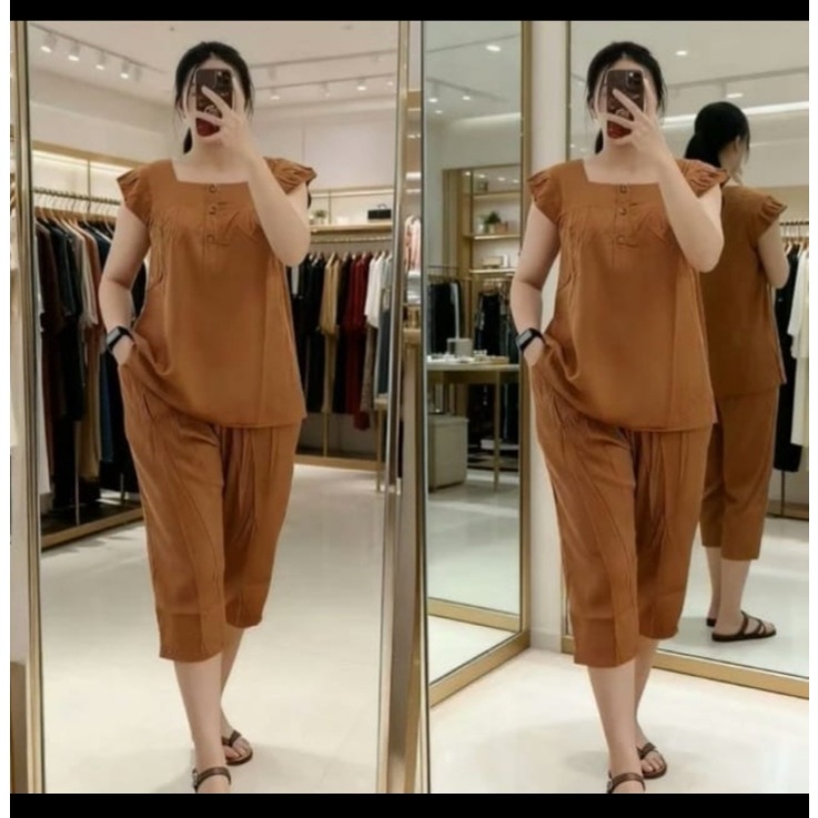 Setelan bangkok wanita jumbo7/8//Onset baju Bangkok Wanita Kekinian Korean Stylee