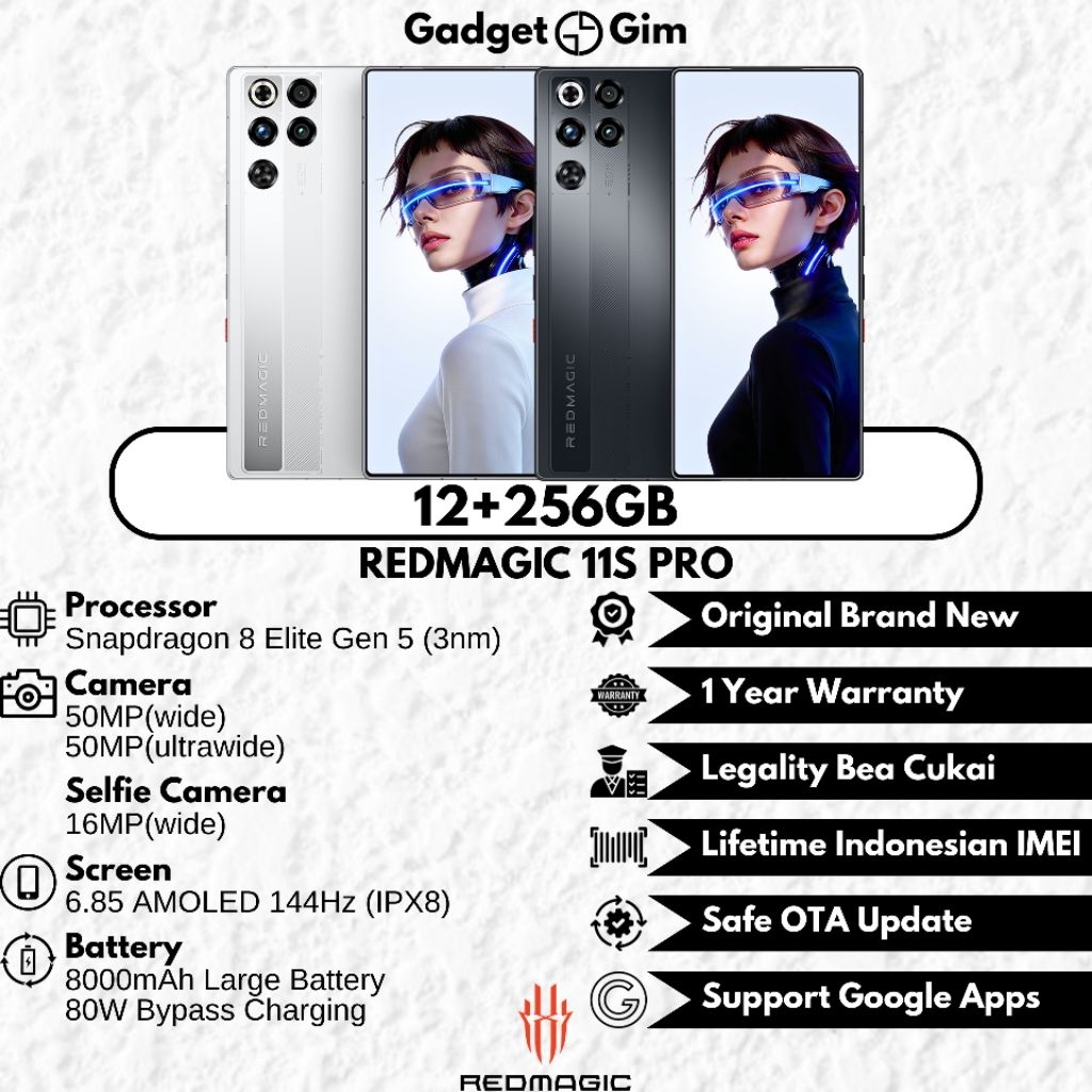 RedMagic 11s Pro / Red Magic 11s Pro 5G 12GB 256GB Snapdragon 8 Elite Gen 5 144Hz 8000mAh 80W IPX8 B