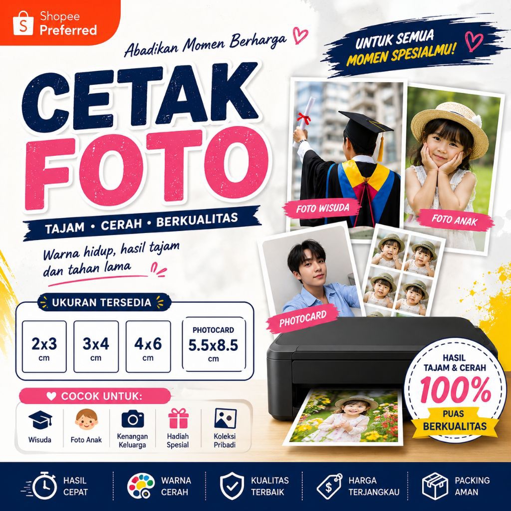 Jasa Cetak Foto Photocard