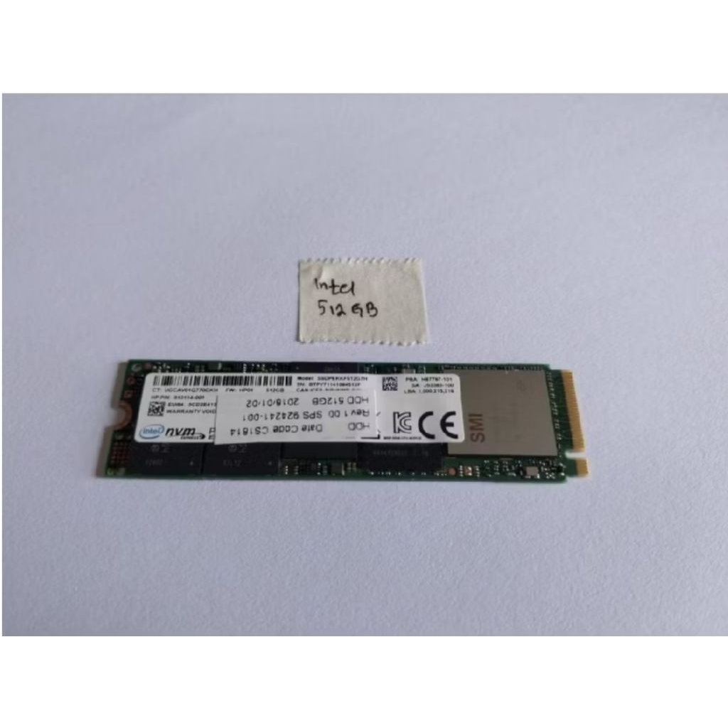 SSD M.2 NVme Intel 512Gb Copotan kesehatan 94%