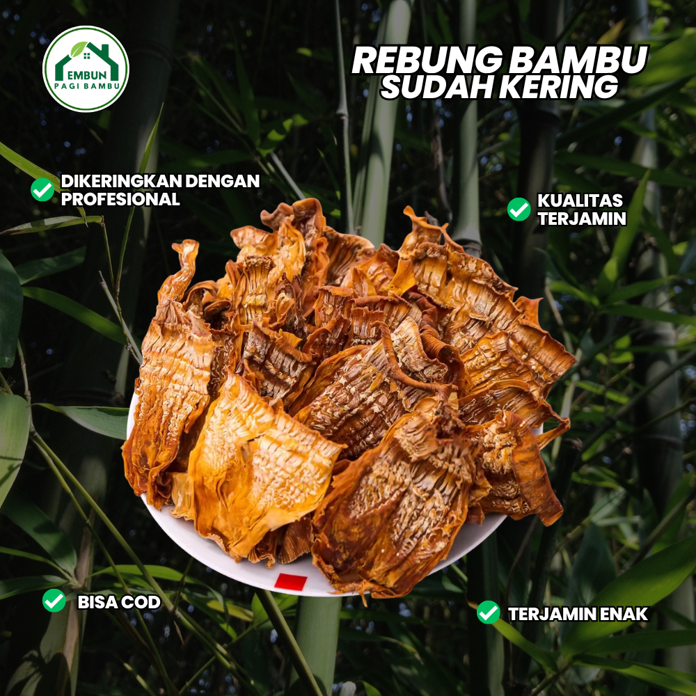 Rebung Bambu Muda Sudah Kering 100 Gram Terjamin Awet Dan Jangka Panjang