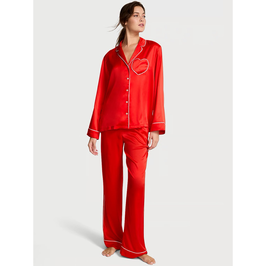 VICTORIA'S SECRET Signature Satin Long Pajama Set