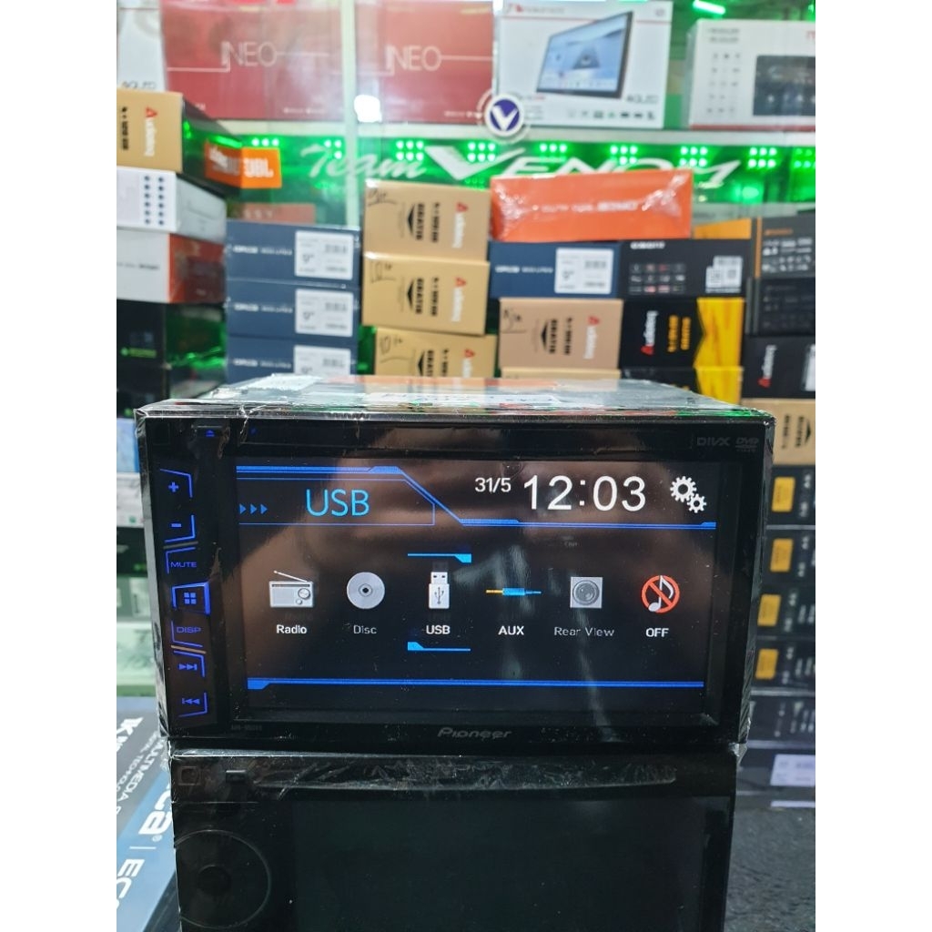 Headunit Pioneer AVH-185DVD suntik bluetooth music mode auxin suara jernih