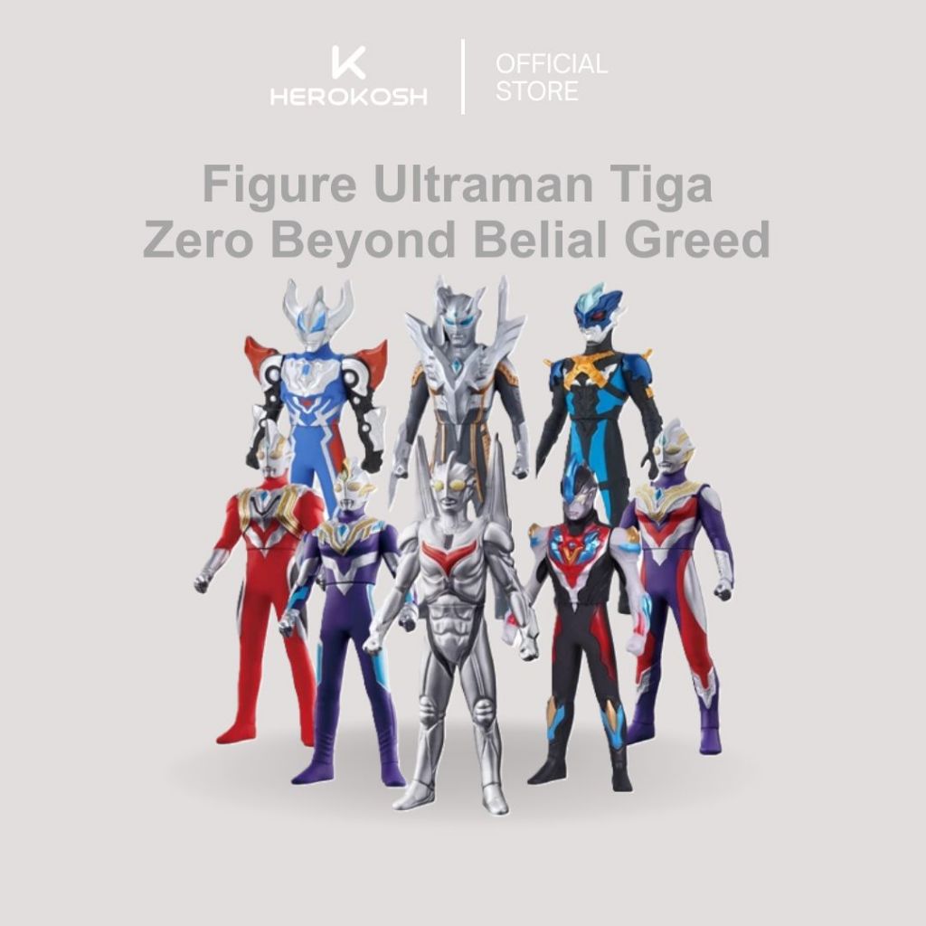 Figure Ultraman Tiga Taiga Zero Beyond Belial Greed Mainan Action Figure Statue Pajangan Toys Heroko