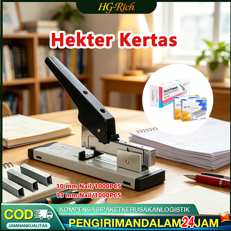Hekter Kertas Heavy Duty Logam Adjustable Serba Guna Alat Stapler Jilid Kuat Untuk Menjilid Kertas T